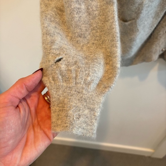 Boundary Water Vintage Made in Italy Angora Lambswool Blend Grey Cardigan M 28 - Picture 6 of 12